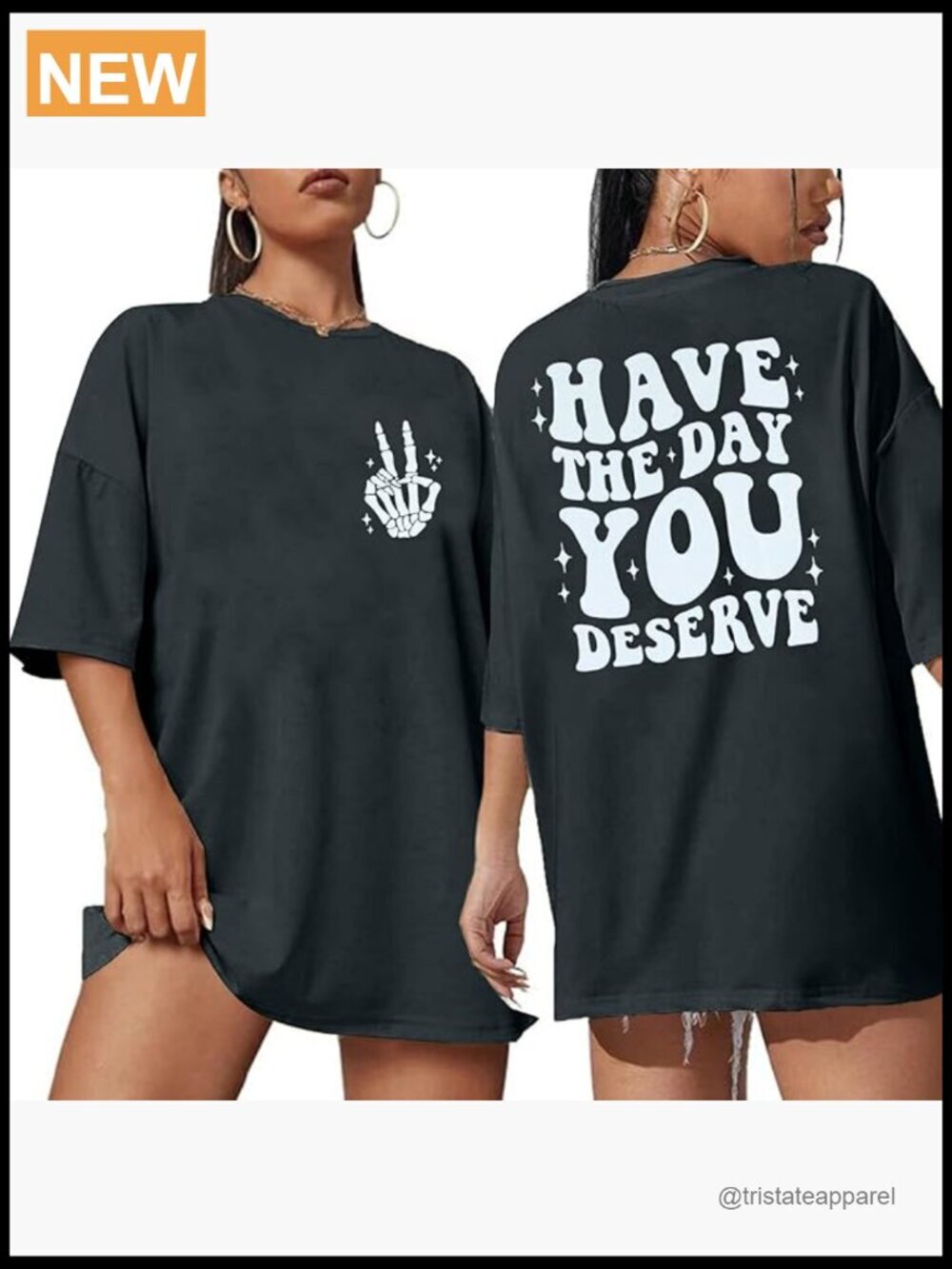 Oversized Graphic Skeleton Tee - Motivational Sayings T-Shirt